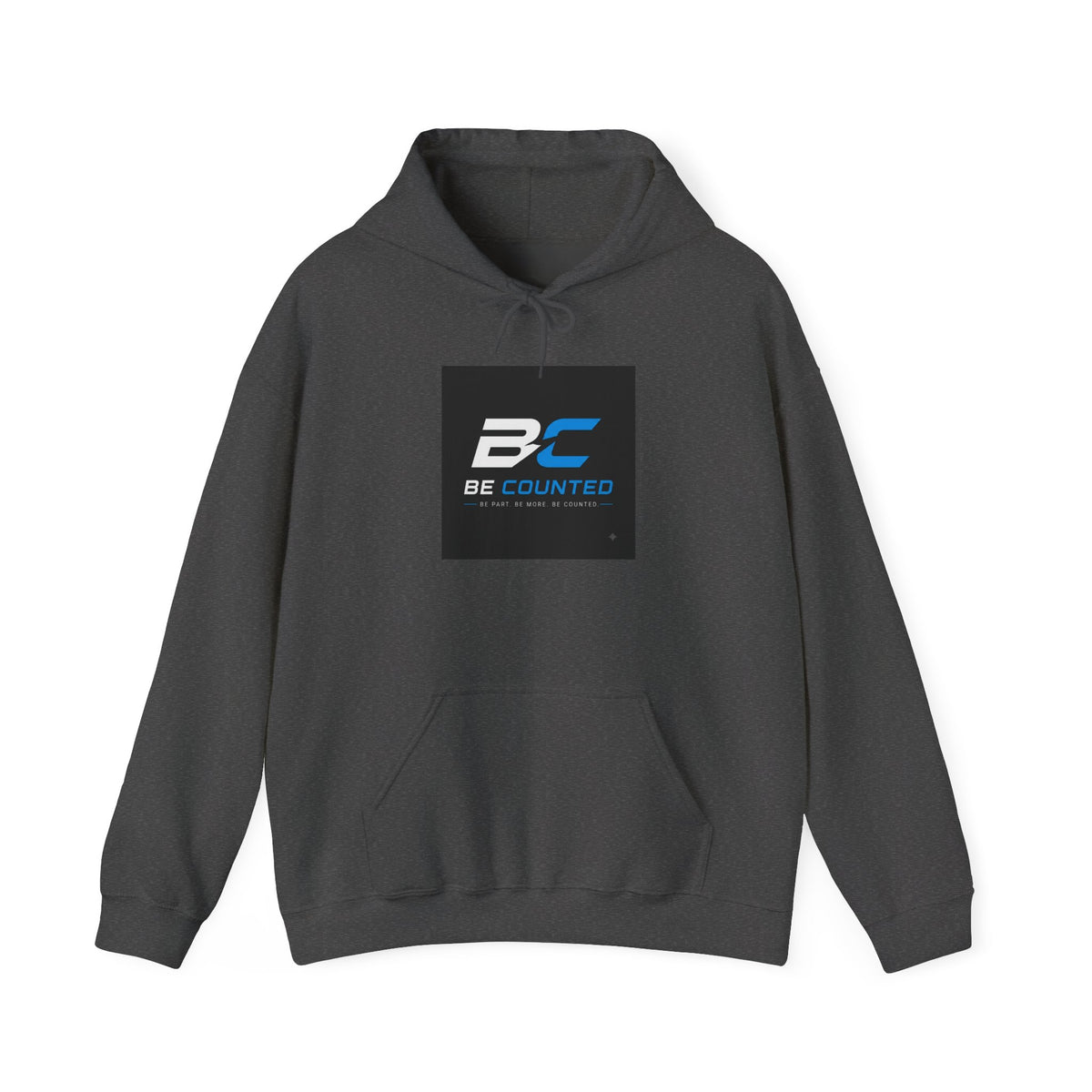 Be Counted Logo Hoodie — Minimal White Pullover with BC Emblem, 3 Colours