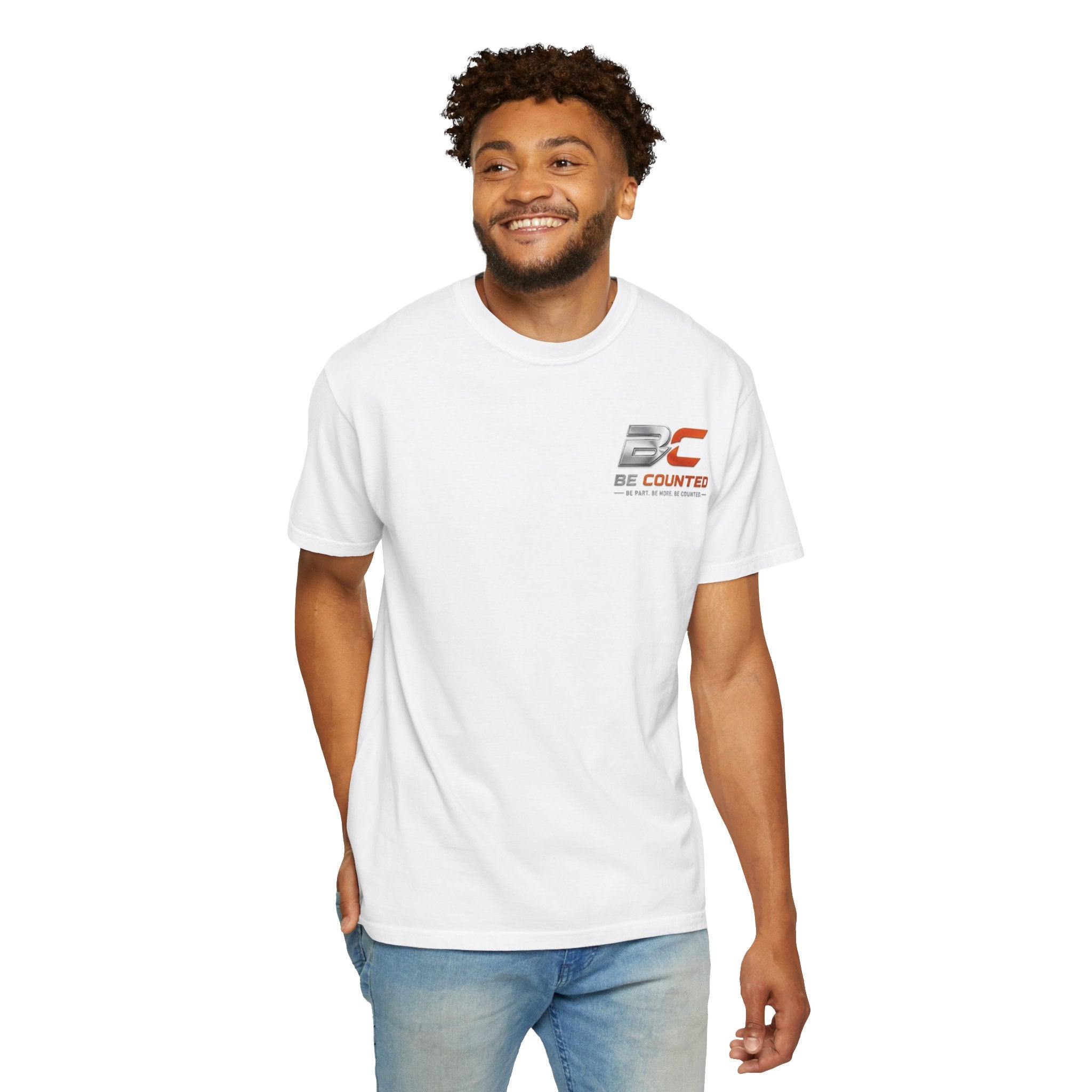 Be Counted Logo T-Shirt — Orange &White