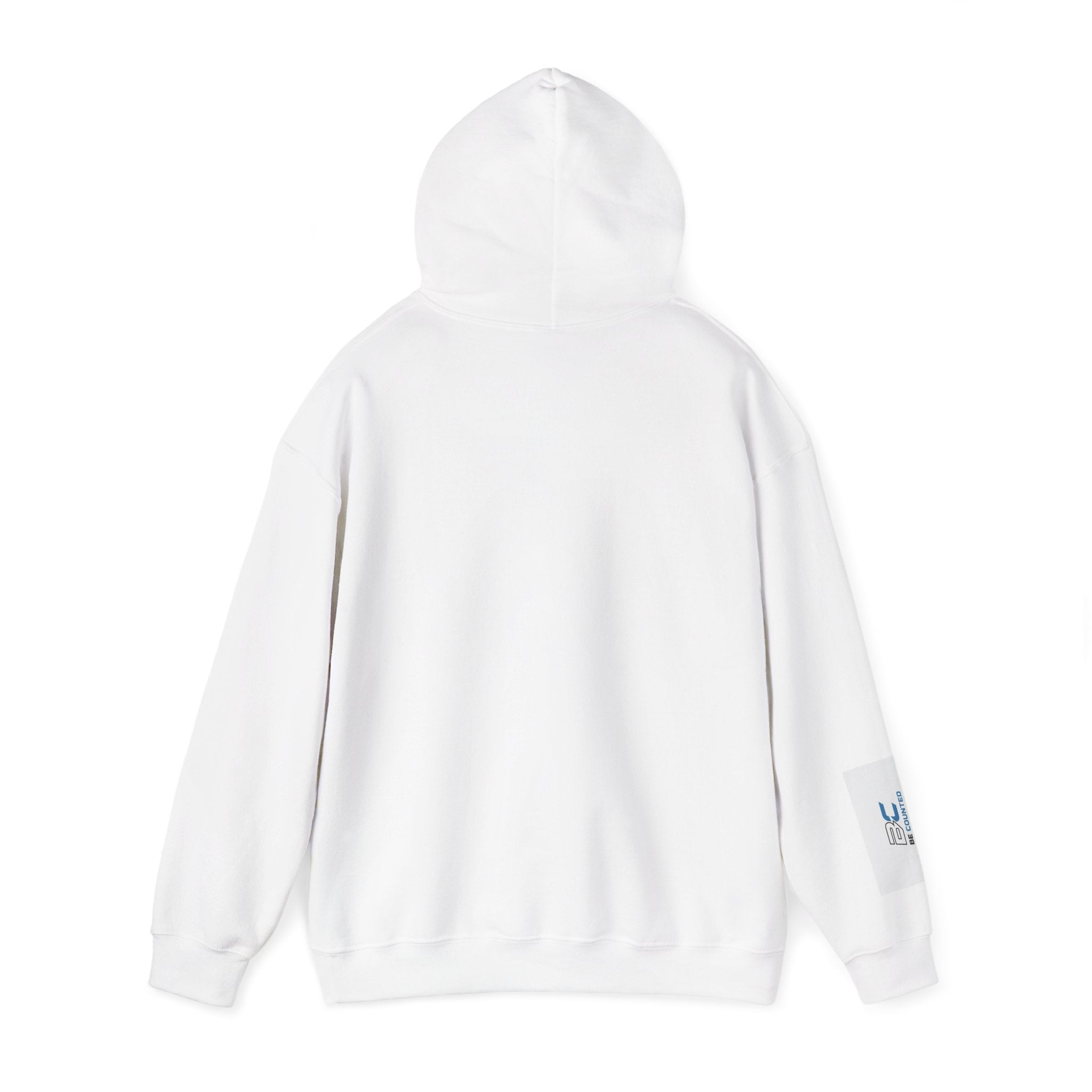 Be Counted Hoodie — Minimal Blue Logo Pullover