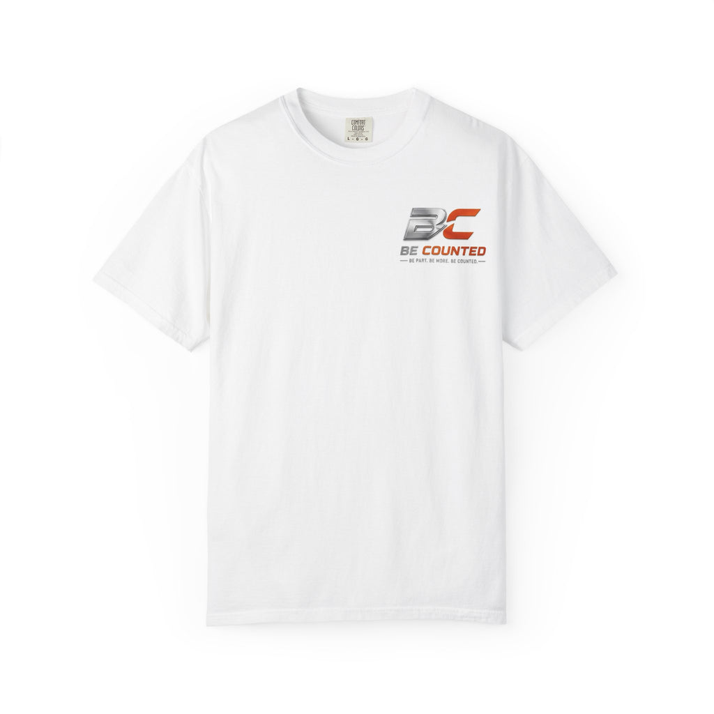 Be Counted Logo T-Shirt — Orange &White