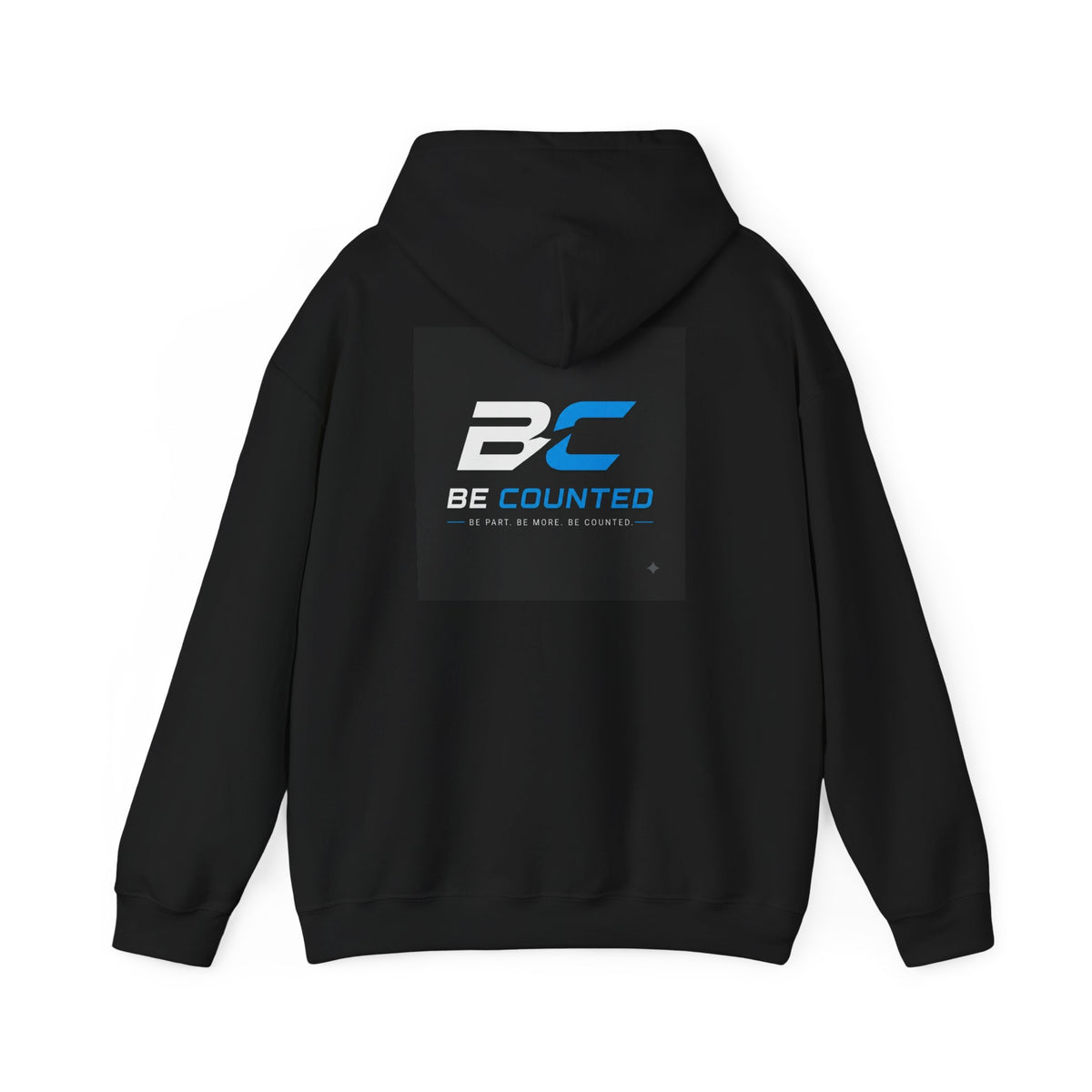Be Counted Logo Hoodie — Minimal White Pullover with BC Emblem, 3 Colours