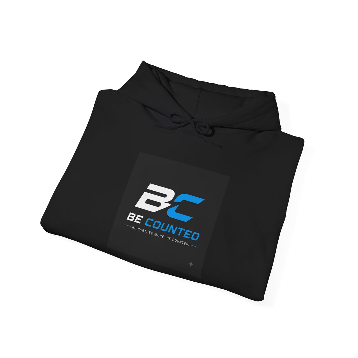 Be Counted Logo Hoodie — Minimal White Pullover with BC Emblem, 3 Colours