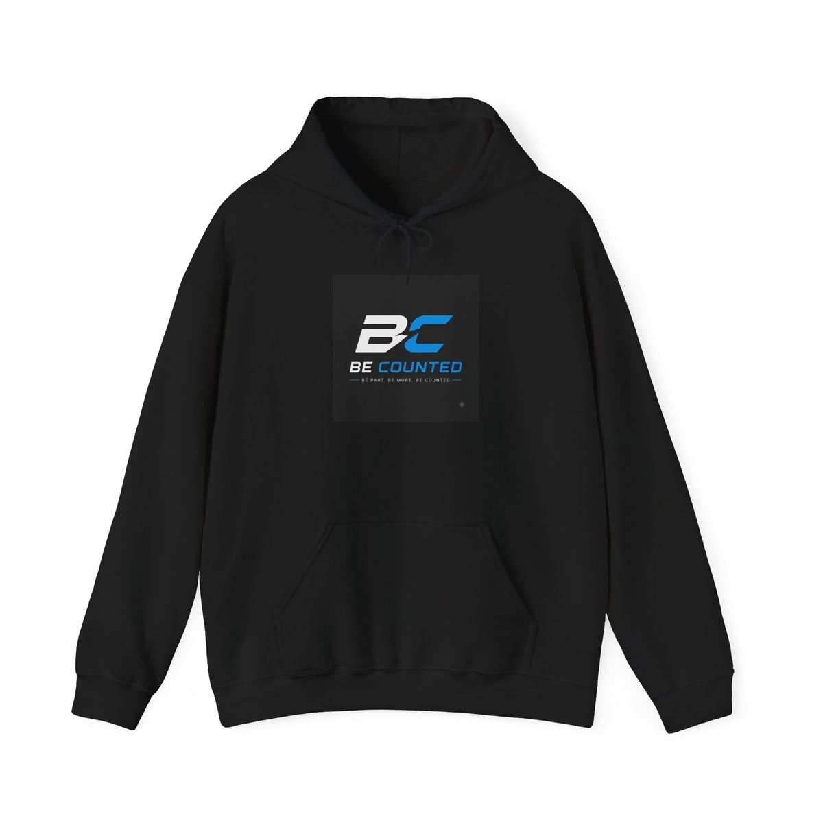 Be Counted Logo Hoodie — Minimal White Pullover with BC Emblem, 3 Colours