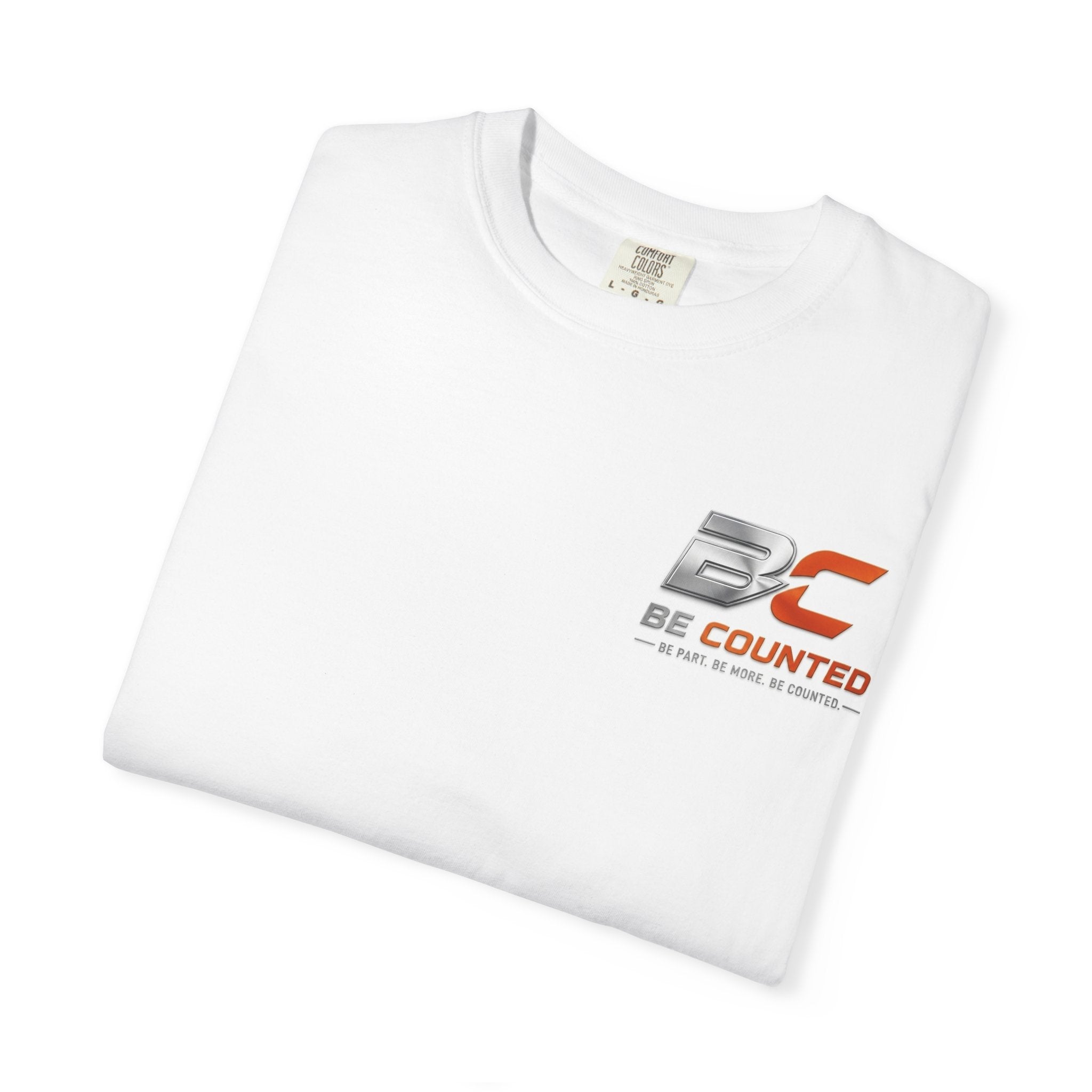 Be Counted Logo T-Shirt — Orange &White